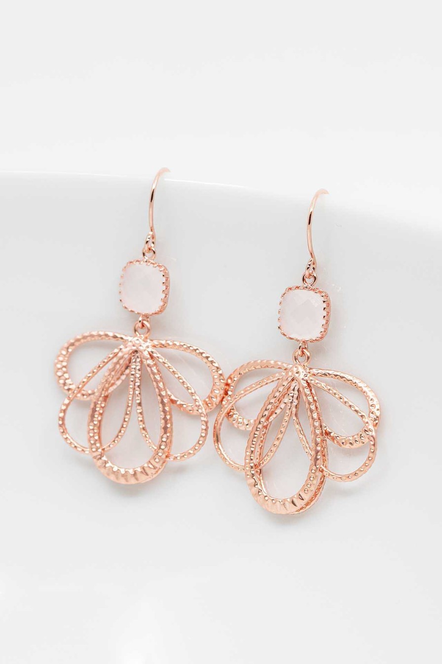 Schmuck Catalea | Ohrringe Malaga Rosegold Weiss