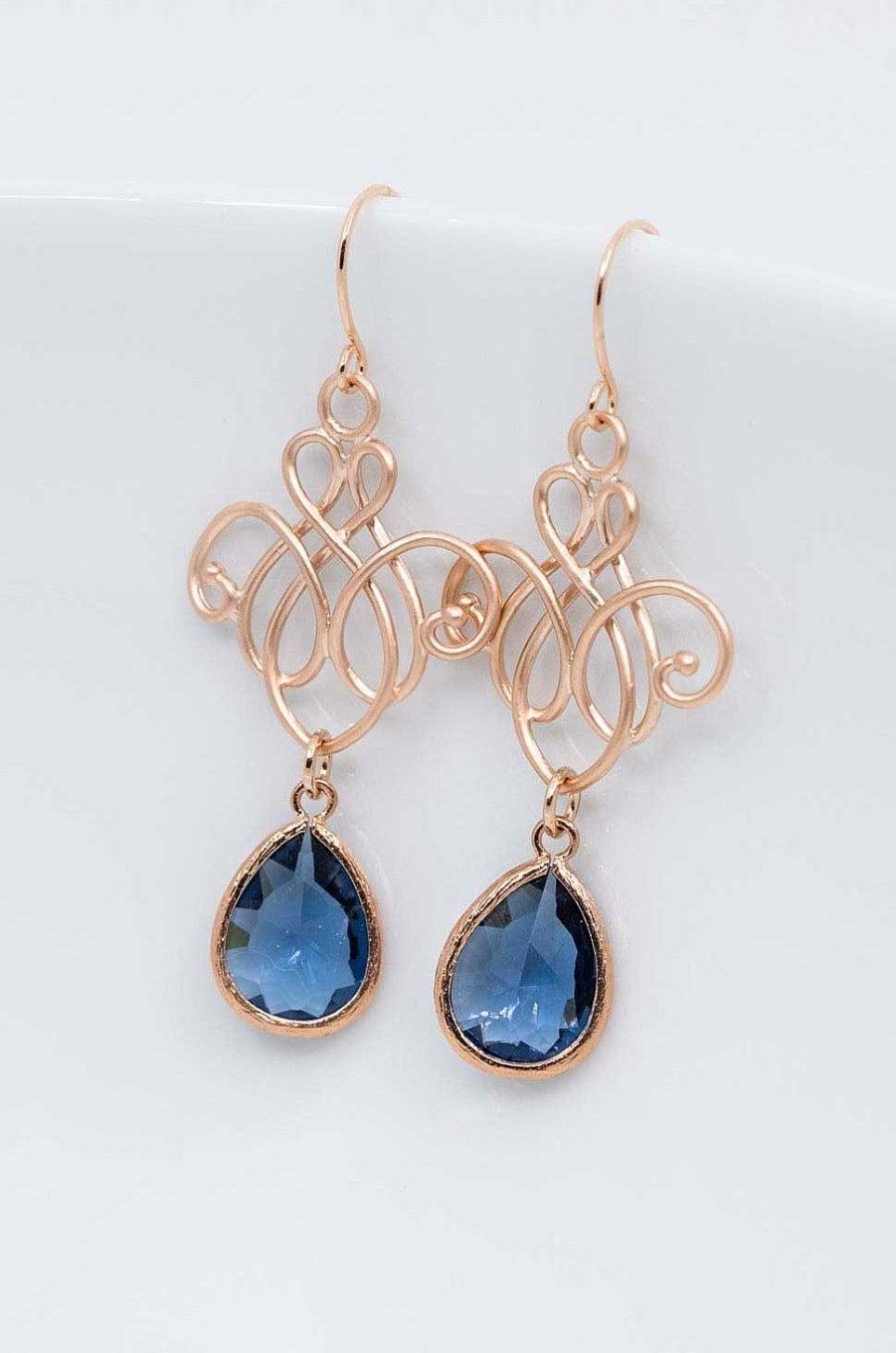 Schmuck Catalea | Ohrringe Rosegold Blau Riva