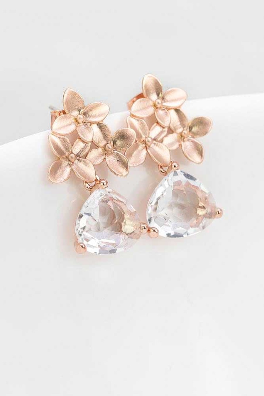 Hochzeitsschmuck Catalea | Ohrringe Rosegold Kristall Geneva