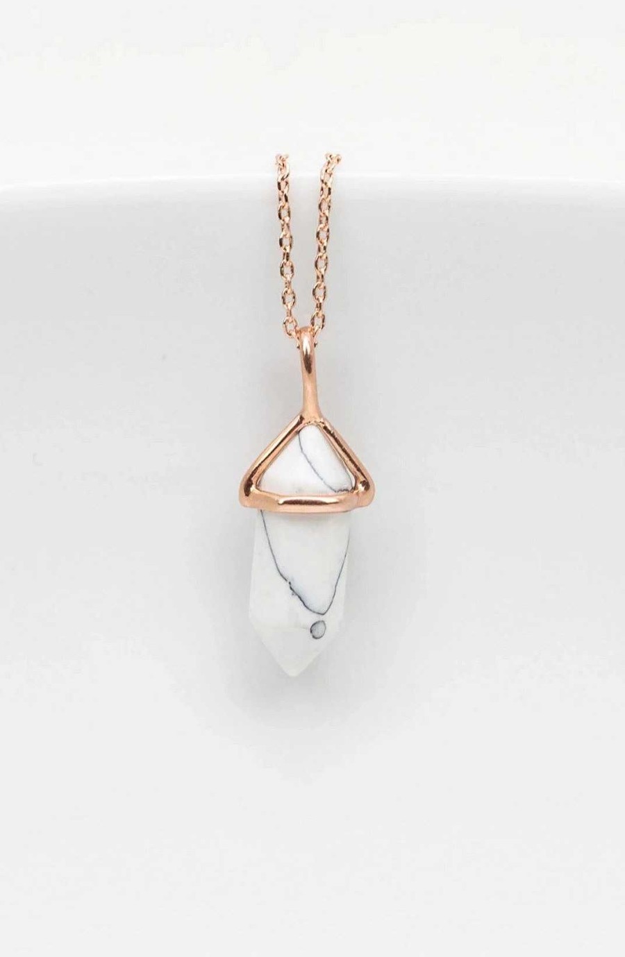 Schmuck Catalea | Kette Rosegold Spitze Marmor