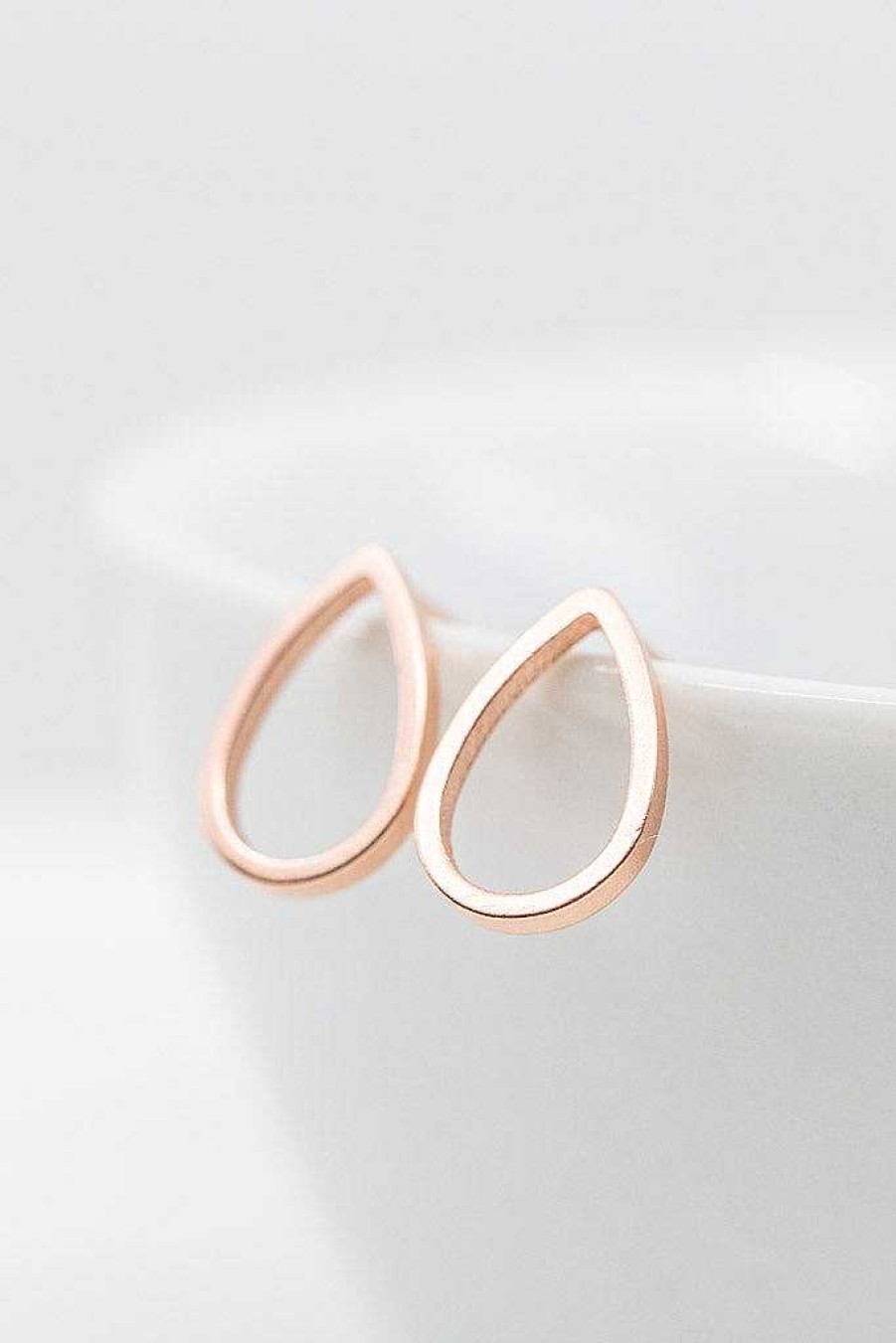 Schmuck Catalea | Ohrringe Rosegold Tropfen Matt