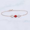 Schmuck Catalea | Armband Rosegold Rot Weiss