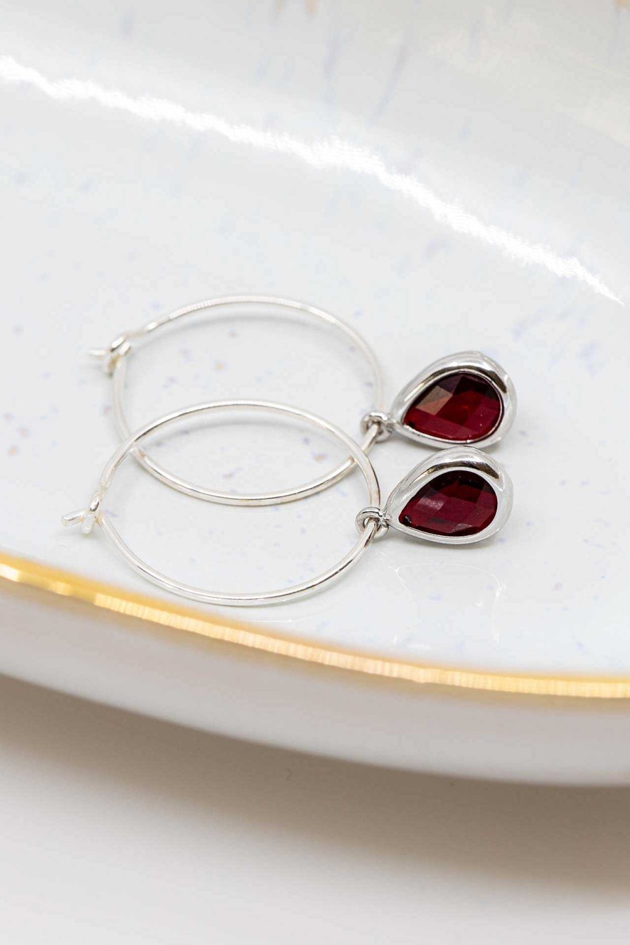 Schmuck Catalea | Creolen Silber Rot Mervi