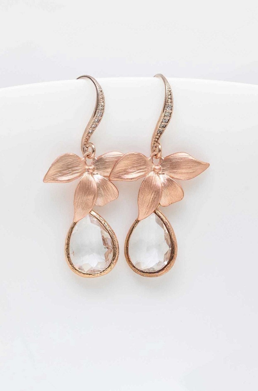 Hochzeitsschmuck Catalea | Ohrringe Siena Rosegold Kristall