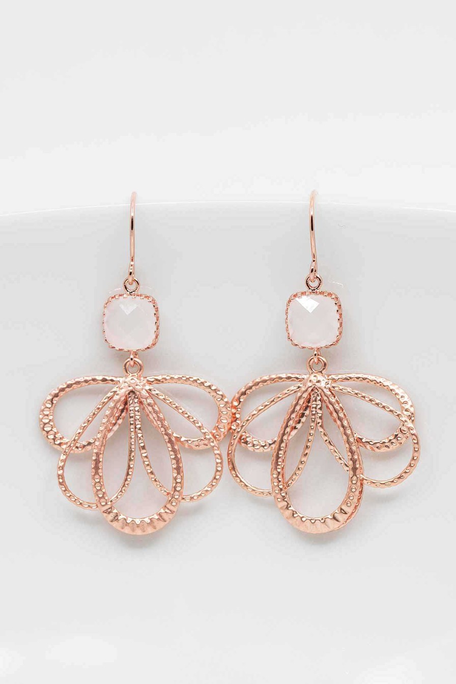 Schmuck Catalea | Ohrringe Malaga Rosegold Weiss