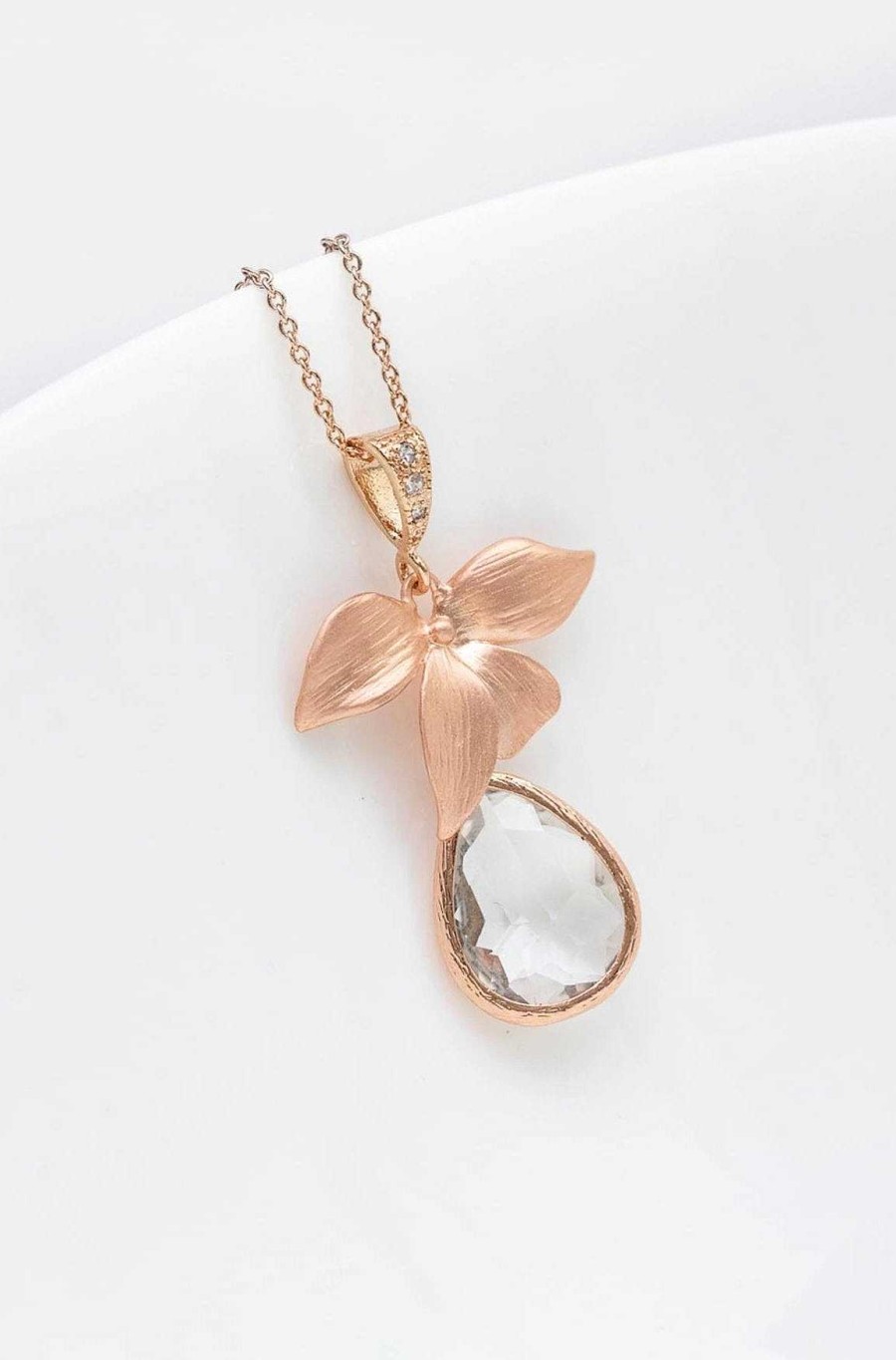 Hochzeitsschmuck Catalea | Kette Siena Rosegold Kristall