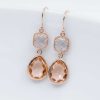 Schmuck Catalea | Ohrringe Rosegold Pfirsich Kristall