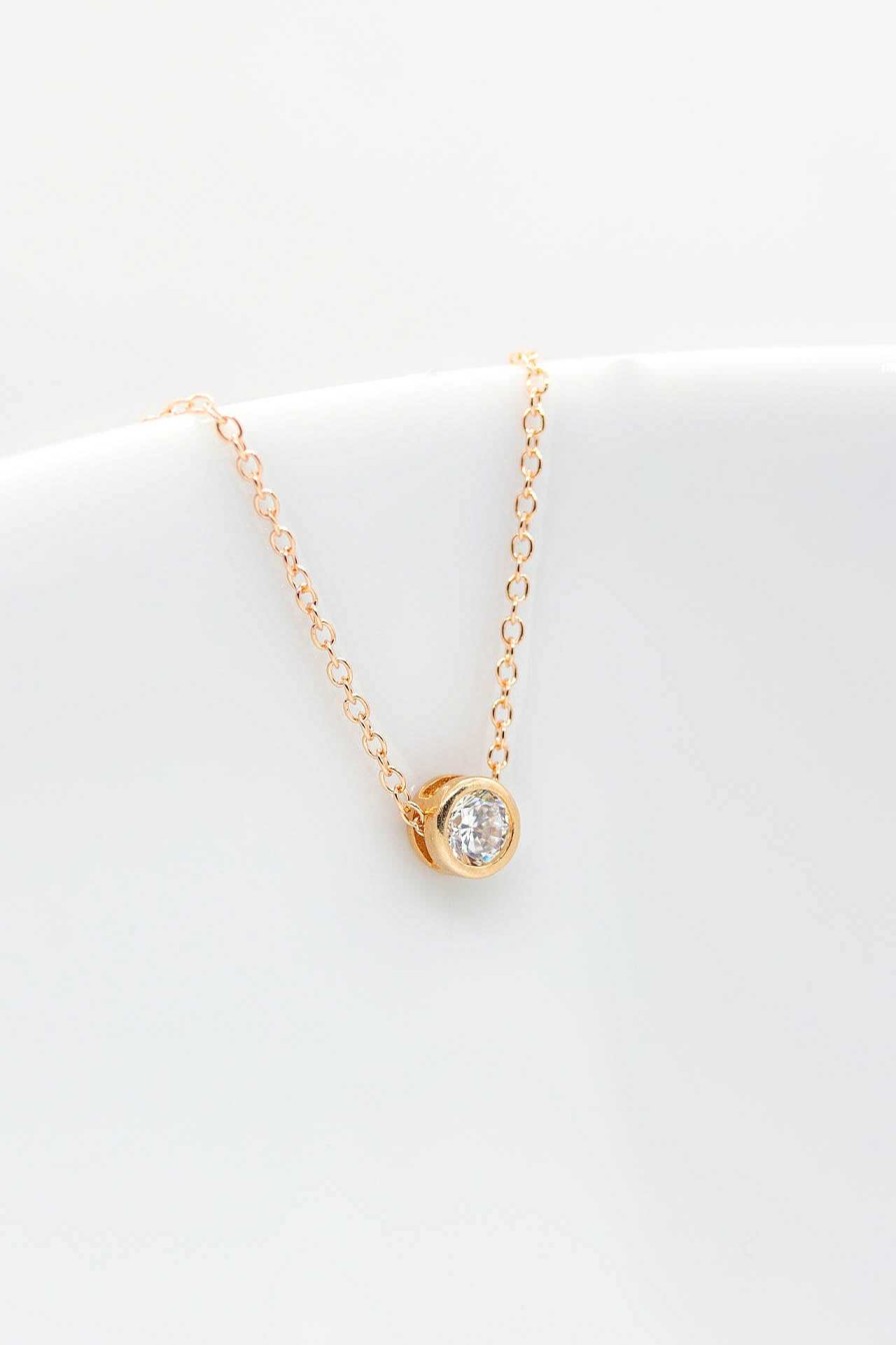 Schmuck Catalea | Kette Rosegold Schwebender Kristall