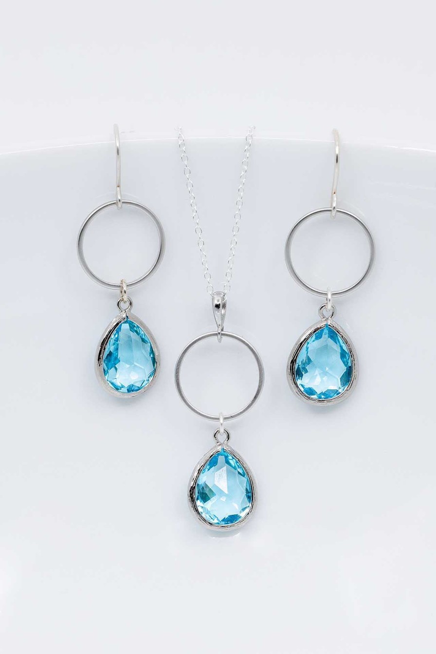 Schmuck Catalea | Schmuckset Silber Aquamarin Toulouse