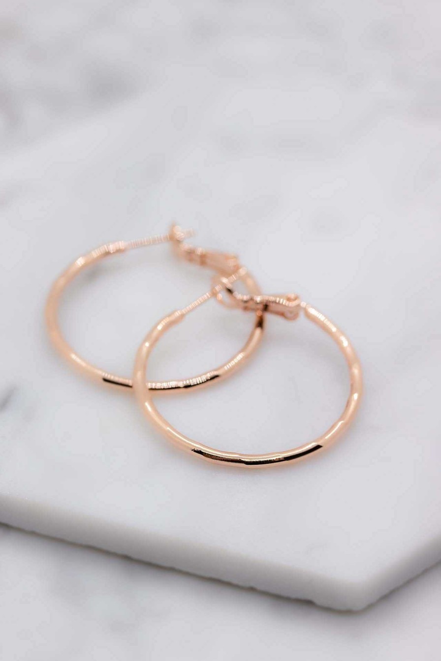 Schmuck Catalea | Creolen Rosegold Struktur