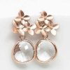 Hochzeitsschmuck Catalea | Ohrringe Amsterdam Rosegold Kristall Blumen