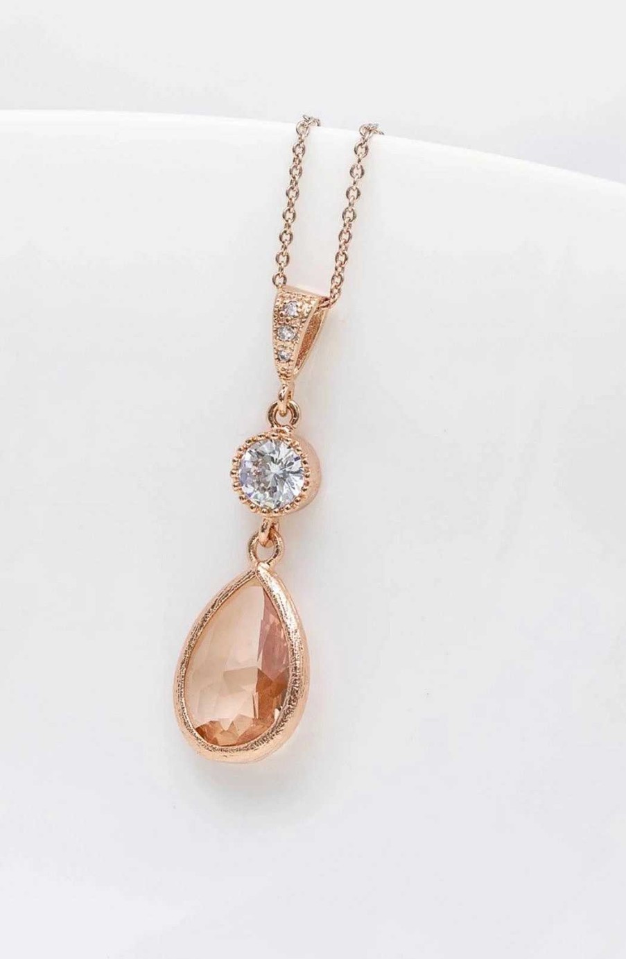 Hochzeitsschmuck Catalea | Kette Bari Rosegold Pfirsich