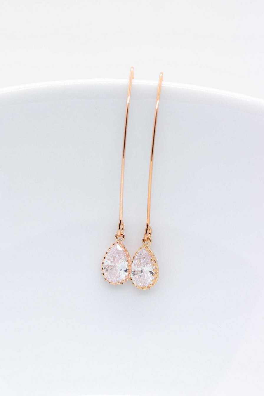 Hochzeitsschmuck Catalea | Ohrringe Rosegold Haken Salina