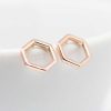 Schmuck Catalea | Ohrringe Rosegold Hexagon Gl Nzend