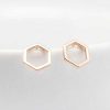 Schmuck Catalea | Ohrringe Rosegold Hexagon Matt