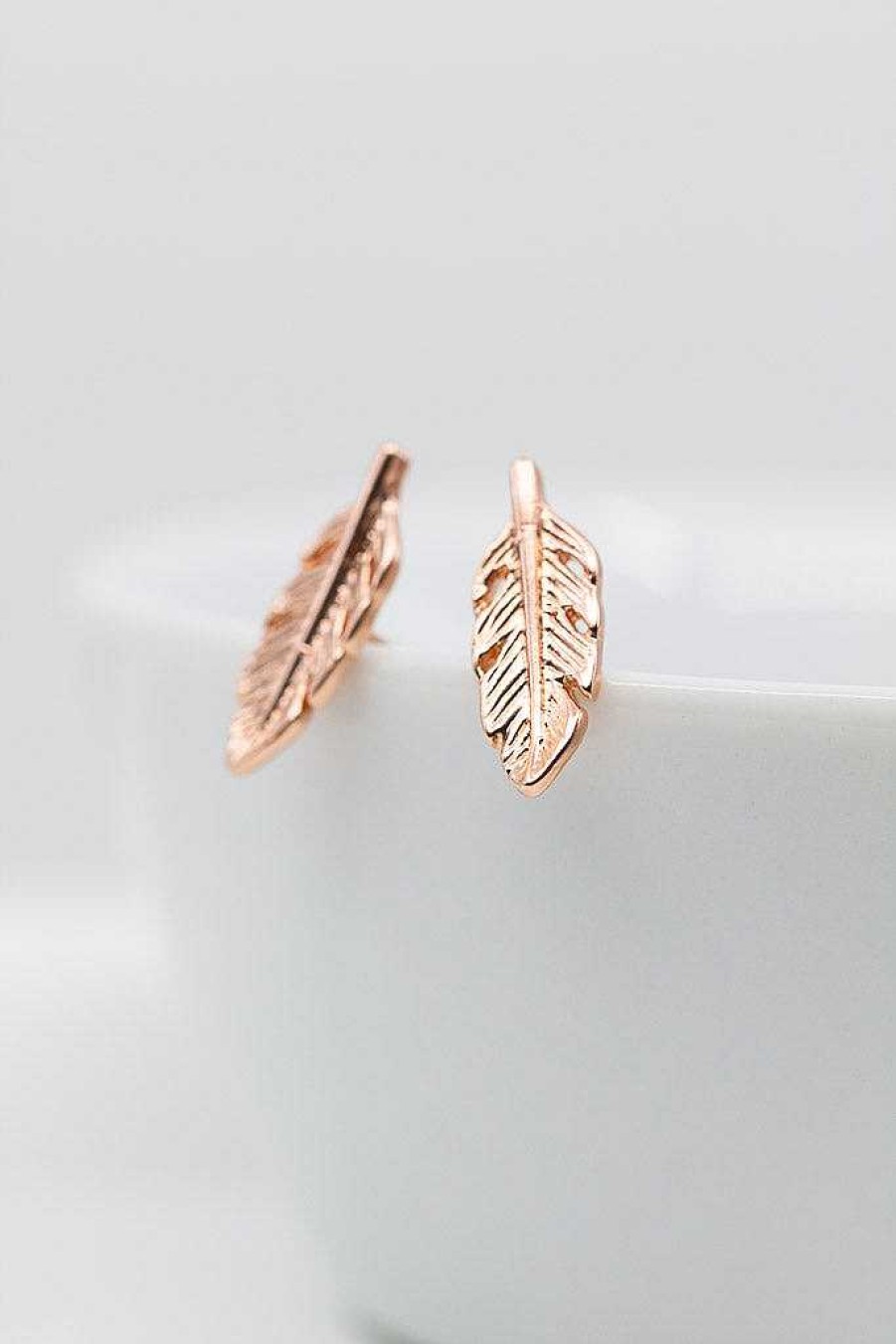 Schmuck Catalea | Ohrringe Rosegold Federn