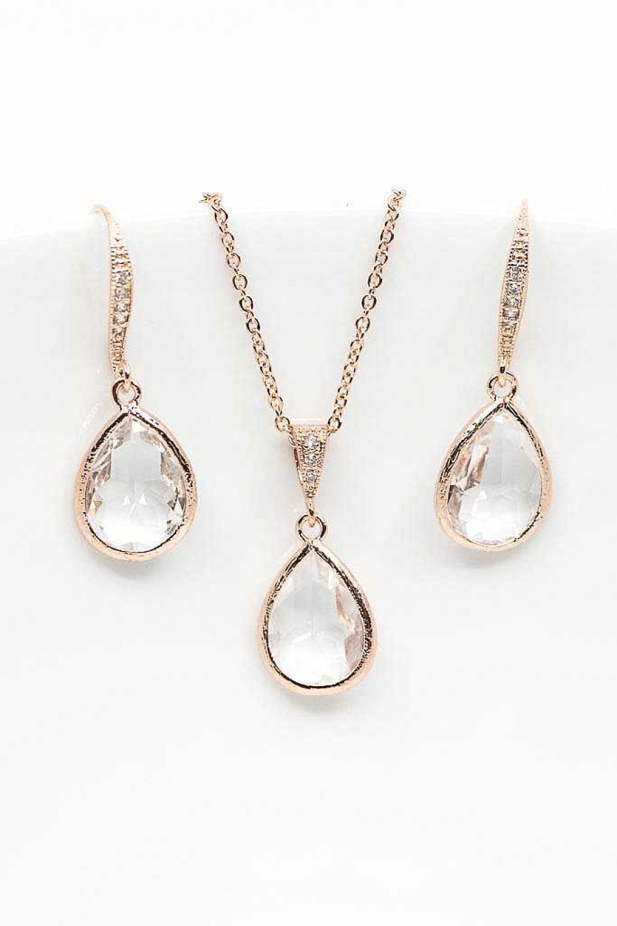 Hochzeitsschmuck Catalea | Set Rosegold Kristall Venedig