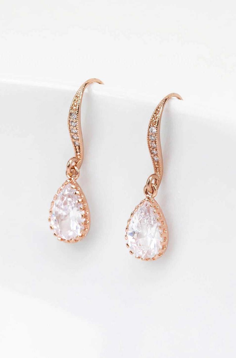 Hochzeitsschmuck Catalea | Ohrringe Rosegold Kristall Salina