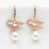 Hochzeitsschmuck Catalea | Ohrringe Siena Rosegold Blume Perlen