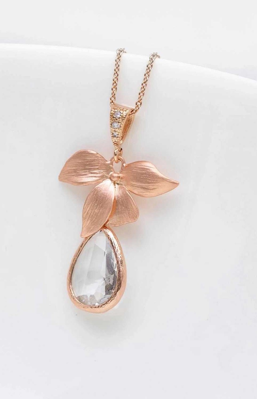 Hochzeitsschmuck Catalea | Kette Siena Rosegold Kristall