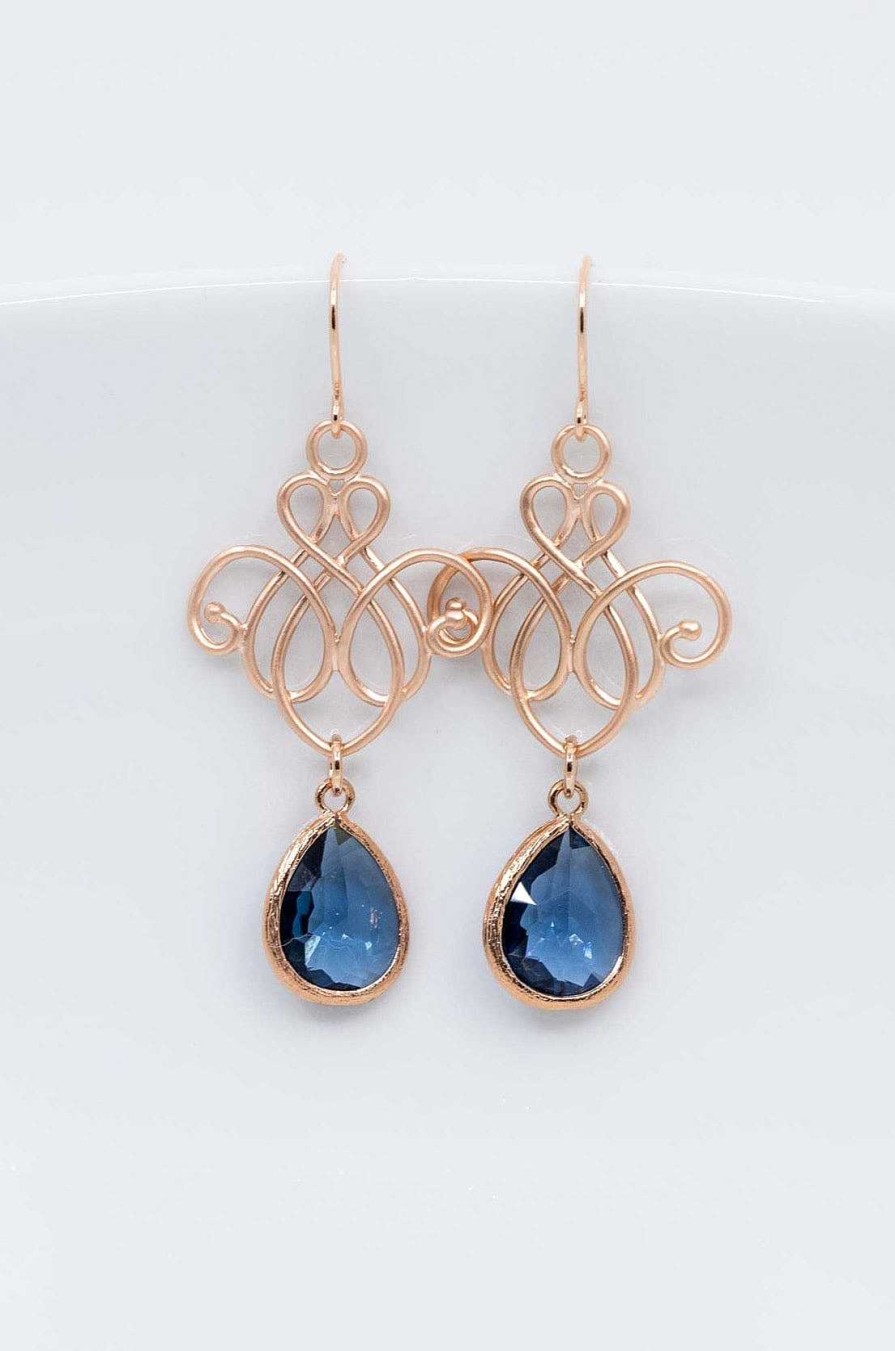 Schmuck Catalea | Ohrringe Rosegold Blau Riva