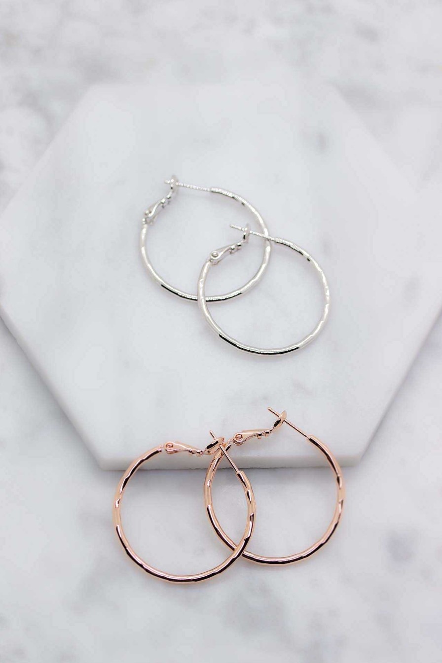 Schmuck Catalea | Creolen Rosegold Struktur